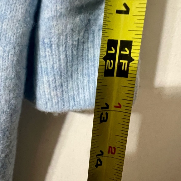 White House Black Market Sky Blue Knit Top SzS Winter Light Academia Classic - Picture 6 of 7